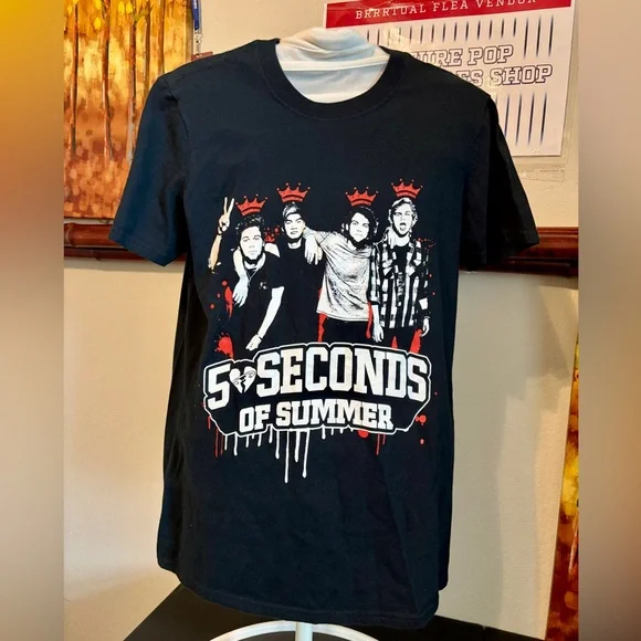 Gildan Black Graphic Tee - 5 Seconds of Summer - Picture 1 of 10